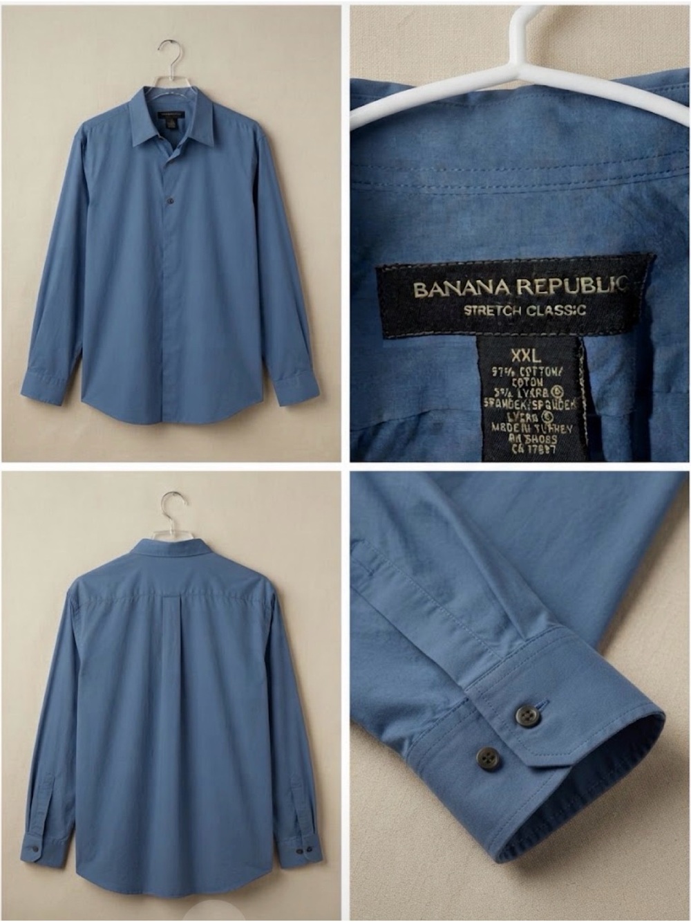 Banana Republic Men's Stretch Shirt Jacket in Slate Blue